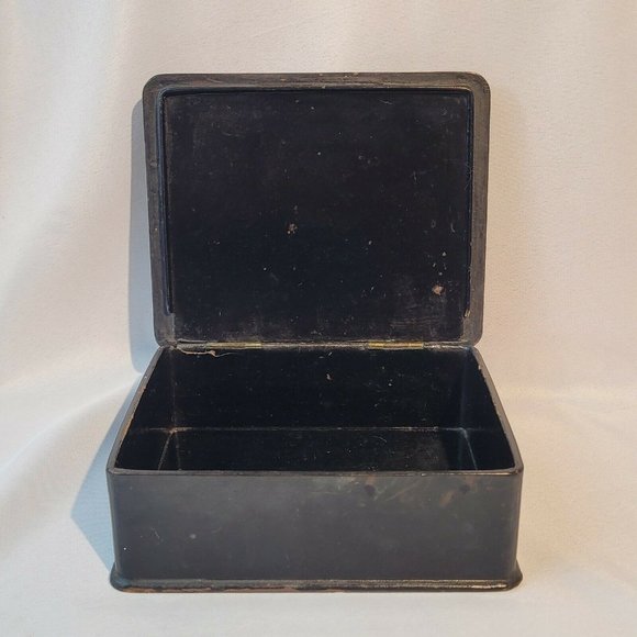 Japanese Antique Papier Mache Lacquer Painted Trinket Box Meiji Period 19th Cent - Picture 6 of 10